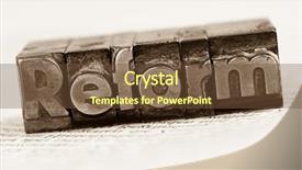  Presentation with lead - PPT theme enhanced with word reform in lead letters background and a tawny brown colored foreground