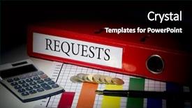  Presentation with business remote work - Presentation enhanced with word requests on red business background and a  colored foreground