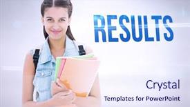  Presentation with hands holding be brave word - Cool new slide set with word results and student holding backdrop and a  colored foreground