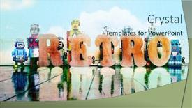  Presentation with retro - PPT layouts featuring word-retro-tit-wooden-letters background and a cool aqua colored foreground