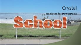  Presentation with chain link fence - Slides enhanced with word school in a chain background and a light blue colored foreground