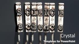  Presentation with science - Presentation design featuring word-science-with-old-typwriter background and a dark gray colored foreground