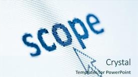 Presentation with scope - Slides featuring word scope on computer screen background and a sky blue colored foreground