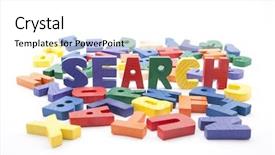  Presentation with search engine - PPT theme having word search written with colorful background and a white colored foreground