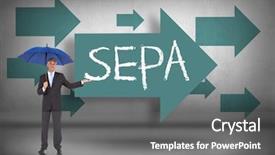  Presentation with peaceful - Presentation theme having word sepa and peaceful businessman background and a gray colored foreground