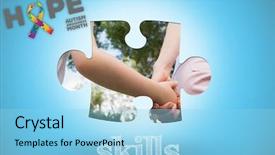  Presentation with autism awareness - Colorful presentation design enhanced with word skills and autism awareness backdrop and a light blue colored foreground