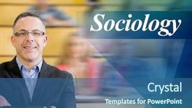  Presentation with sociology - Theme enhanced with word sociology against elegant teacher background and a ocean colored foreground
