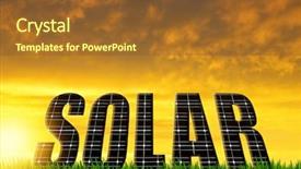  Presentation with solar panels - Theme having word solar from solar energy background and a tawny brown colored foreground