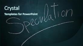  Presentation with chalk - Presentation theme enhanced with benefit options - word speculation written with chalk background and a navy blue colored foreground