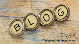  Presentation with blog - Amazing slide set having word spelt in vintage typewriter backdrop and a coral colored foreground