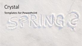  Presentation with spring - Slides enhanced with word spring scribbled in snow background and a white colored foreground