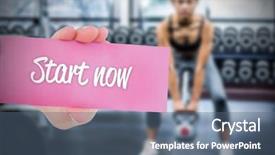  Presentation with now - Beautiful slide deck featuring word start now and young backdrop and a ocean colored foreground