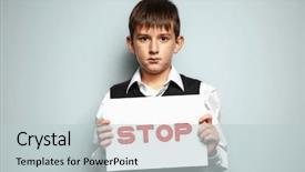  Presentation with stop light - Presentation enhanced with word stop on light background and a lemonade colored foreground