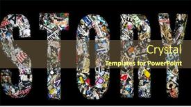  Presentation with story - Cool new slide set with word-story-made-up backdrop and a tawny brown colored foreground