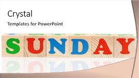  Presentation with alphabet - Colorful presentation theme enhanced with word sunday formed by wood backdrop and a white colored foreground
