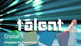  Presentation with talent - Beautiful PPT layouts featuring word talent and thinking businessman backdrop and a  colored foreground