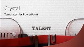  Presentation with talent - Colorful presentation design enhanced with word-talent-written backdrop and a white colored foreground
