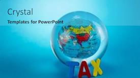  Presentation with tax - Colorful slides enhanced with word-tax-on-the-glass backdrop and a arctic colored foreground