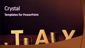  Presentation with word cloud sales tax - Cool new presentation with word tax with stacked coins backdrop and a wine colored foreground