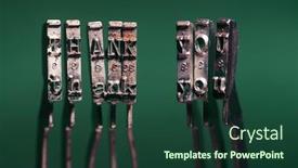  Presentation with thank - Colorful presentation theme enhanced with word thank you with old backdrop and a tawny brown colored foreground