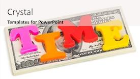  Presentation with time money - Slides featuring word-time-on-money-business background and a sky blue colored foreground