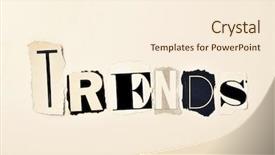  Presentation with newspapers - Beautiful presentation theme featuring word trends written with different backdrop and a cream colored foreground