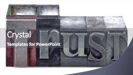 Presentation with trust - Presentation enhanced with word trust in old letterpress background and a gray colored foreground