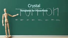  Presentation with cyber sex word written - Slides enhanced with word tuition written on chalkboard background and a ocean colored foreground