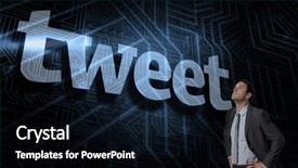  Presentation with black hands - Amazing slide set having word tweet and serious businessman backdrop and a black colored foreground