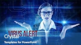  Presentation with blue circuit board - Cool new presentation with christmas decoration with white chrismas ball snow and fir branches backdrop and a light gray colored foreground.