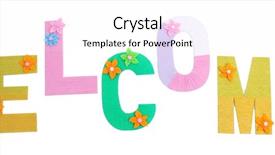  Presentation with knitting - Audience pleasing theme consisting of word welcome created with brightly backdrop and a pink colored foreground