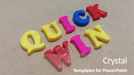  Presentation with win win - Colorful presentation theme enhanced with word written with colorful letters backdrop and a gray colored foreground