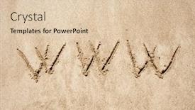  Presentation with www - PPT layouts featuring word-www-handwritten-in-sand background and a lemonade colored foreground