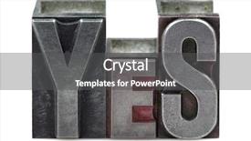  Presentation with yes - Presentation design having word yes in old letterpress printing blocks isolated on a white background background and a dark gray colored foreground