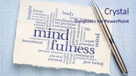  Presentation with khadi paper - Beautiful slide set featuring wordart - mindfulness word cloud - handwriting backdrop and a sky blue colored foreground