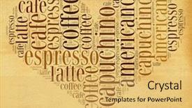  Presentation with coffee shop - PPT layouts having wordart - poster for decorate cafe background and a yellow colored foreground