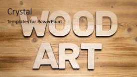  Presentation with word art text edited - Slide deck enhanced with wordart - wood art words made background and a coral colored foreground