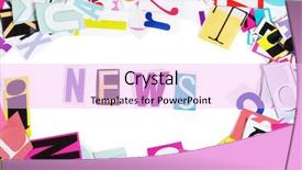  Presentation with white letters - Cool new slides with wordart - word news from newspaper letters backdrop and a  colored foreground