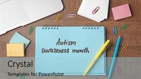  Presentation with autism awareness - Presentation theme enhanced with words autism awareness day written background and a light blue colored foreground
