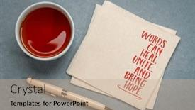  Presentation with heal - PPT theme enhanced with words-can-heal-unite background and a soft green colored foreground