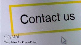  Presentation with monitor computer - Cool new slide deck with words-contact-us-in-search backdrop and a light blue colored foreground