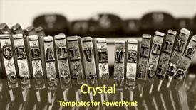  Presentation with keys - Theme having words creative writing with old background and a tawny brown colored foreground