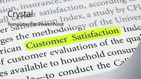  Presentation with customer satisfaction - Presentation theme consisting of words customer satisfaction highlighted background and a light gray colored foreground