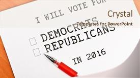  Presentation with republican - Beautiful slide deck featuring words democrat and republican backdrop and a lemonade colored foreground