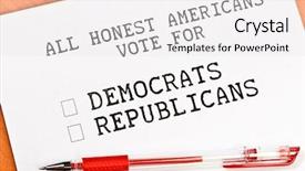  Presentation with republican - Colorful presentation design enhanced with words democrat and republican backdrop and a white colored foreground