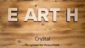  Presentation with wooden building blocks - Beautiful presentation theme featuring words environment - earth word made with building backdrop and a coral colored foreground