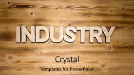  Presentation with wood industry - Audience pleasing presentation design consisting of words environment - industry word made of wooden backdrop and a yellow colored foreground