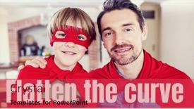  Presentation with social isolation - Beautiful slide deck featuring words-flatten-the-curve-written backdrop and a red colored foreground