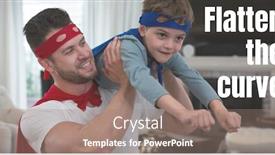  Presentation with public health covid - Cool new theme with words-flatten-the-curve-written backdrop and a coral colored foreground