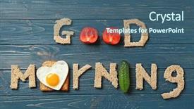  Presentation with good - PPT layouts featuring words good morning made background and a ocean colored foreground